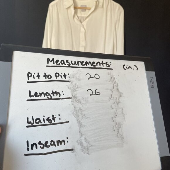 Chico's Womens White Modal Button Cuff Blouse Size US 8/10 business casual top - Picture 6 of 7